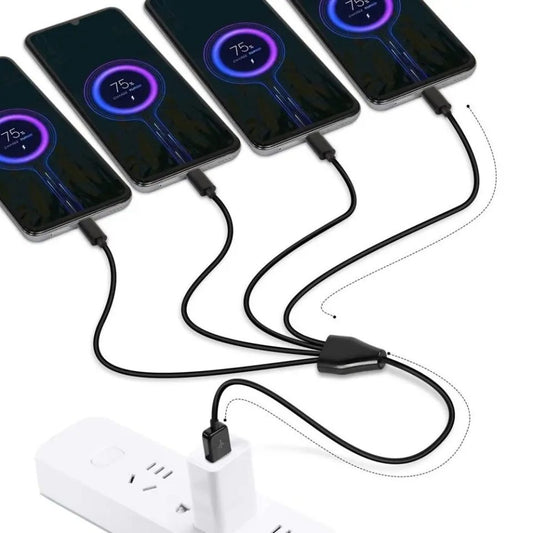 Multi Charging Cable USB-A to 4 USB Type-C
