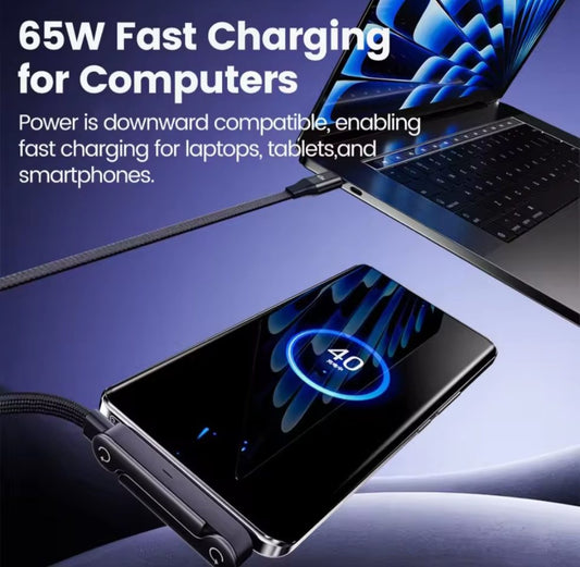 65W Fast Charging Cable with phone stand