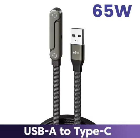 65W Fast Charging Cable with phone stand