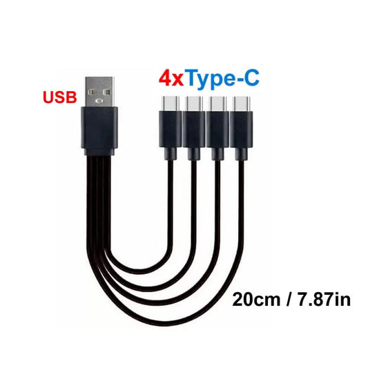 Multi Charging Cable USB-A to 4 USB Type-C
