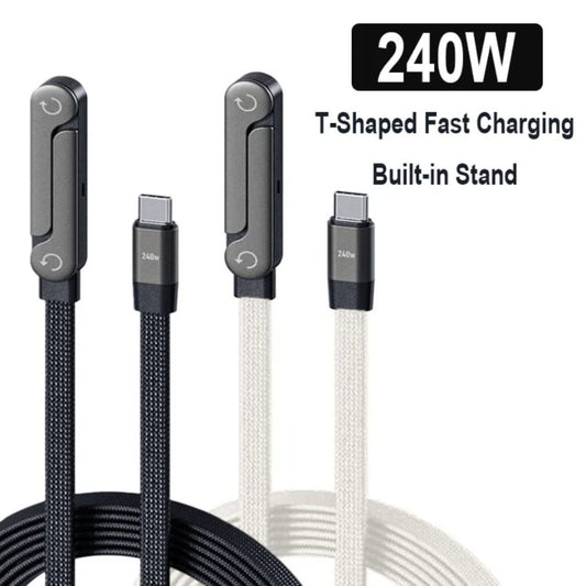240W Fast Charging Cable With Stand For Gaming Office Travel