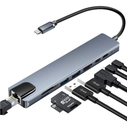 USB c hub 8 in 1 Type c 3.1 to 4k HDTV Adapter