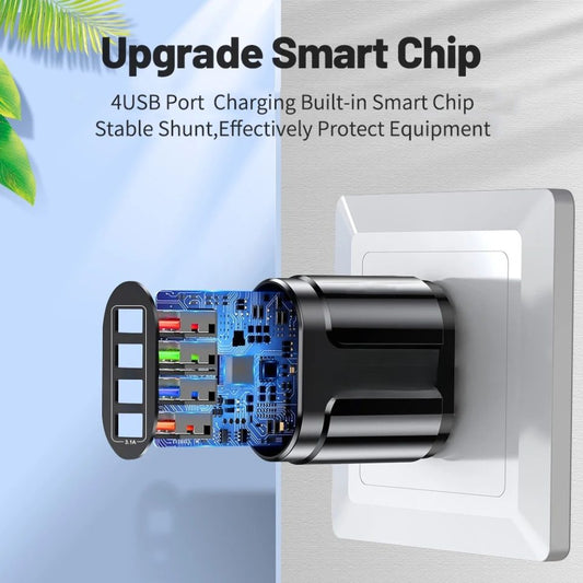 Universal USB Fast Charger Mobile Phone 3.1A Multiple 4 Ports USB Travel Adapter