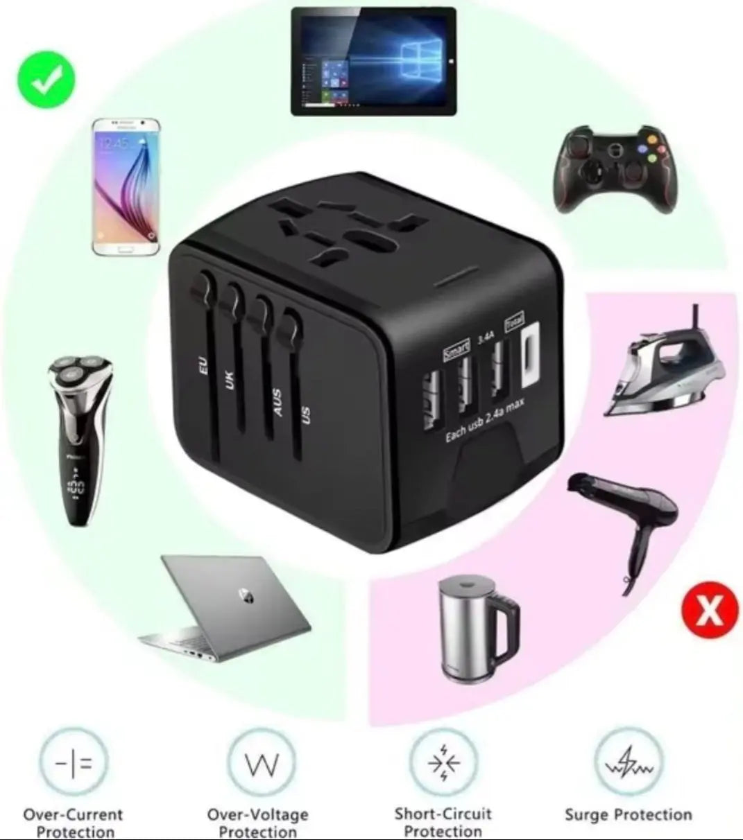 Universal Travel Adapter NZ MARKET CLUB